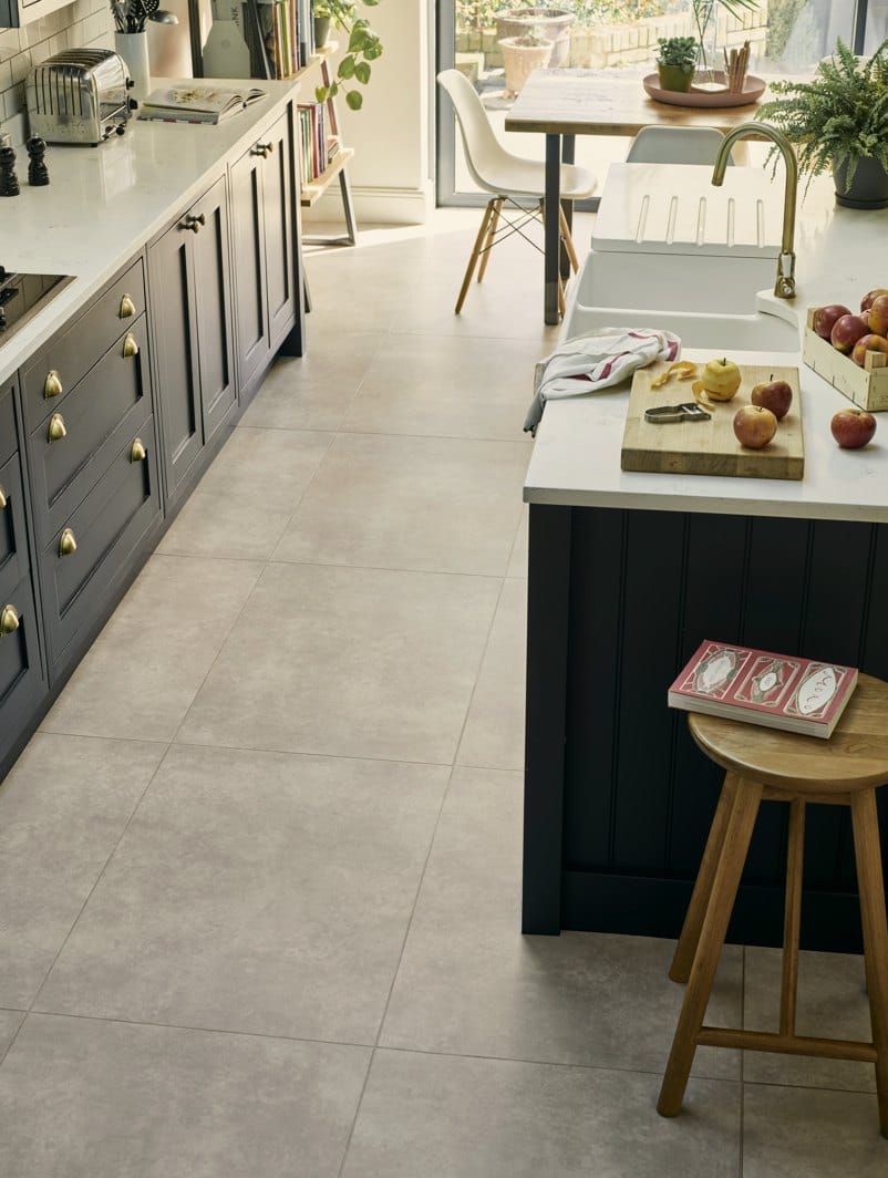 Amtico Spacia stone-effect tiles in a kitchen