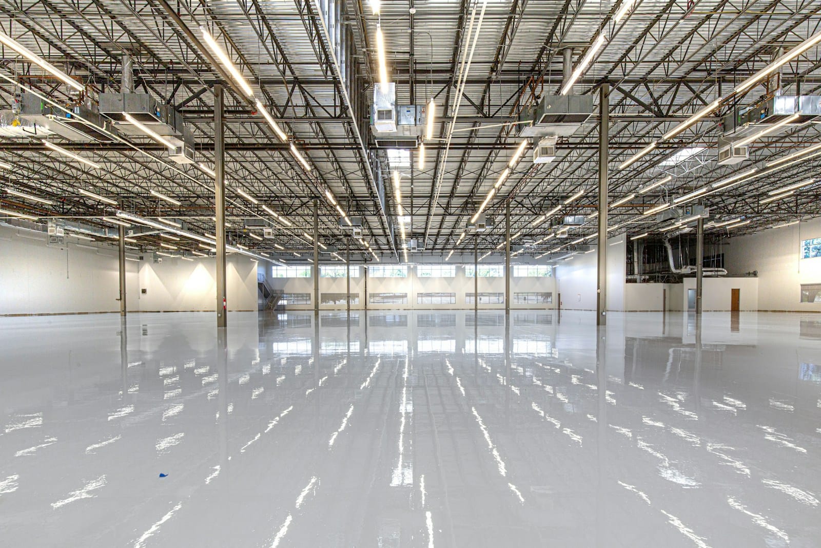 Durable sheet vinyl flooring in a modern education interior