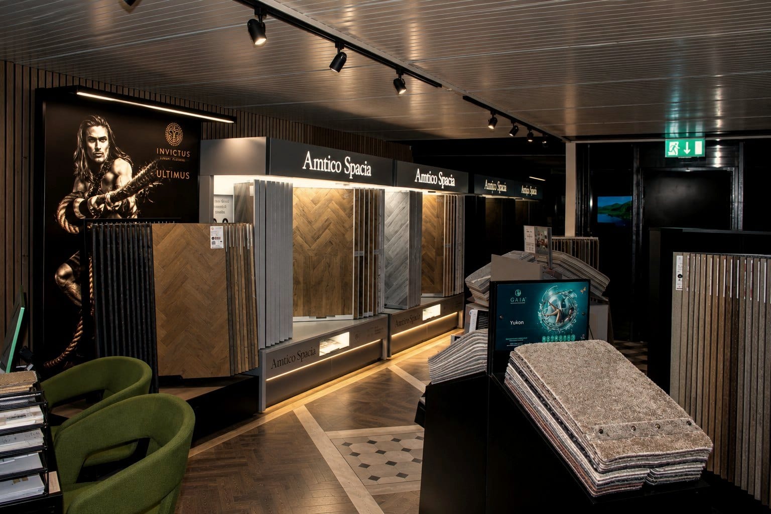 The Amtico Spacia gallery wall inside the LK Flooring showroom